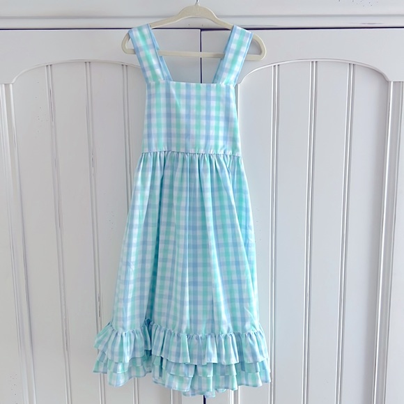 NWT! Gingham Tiered Ruffle Dress from Banana Split Kids - Picture 4 of 5
